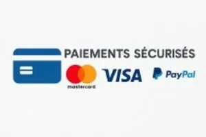 Logos de méthodes de paiement sécurisées : Mastercard, Visa, PayPal.